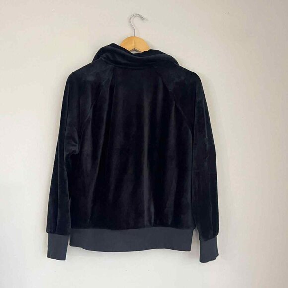 Athleta Black Recovery Cozy Snap Front Fleece Sweatshirt Size Small - Picture 3 of 6